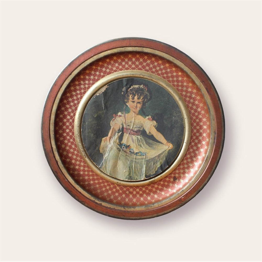 Vintage Victorian Portrait Decorative Tin